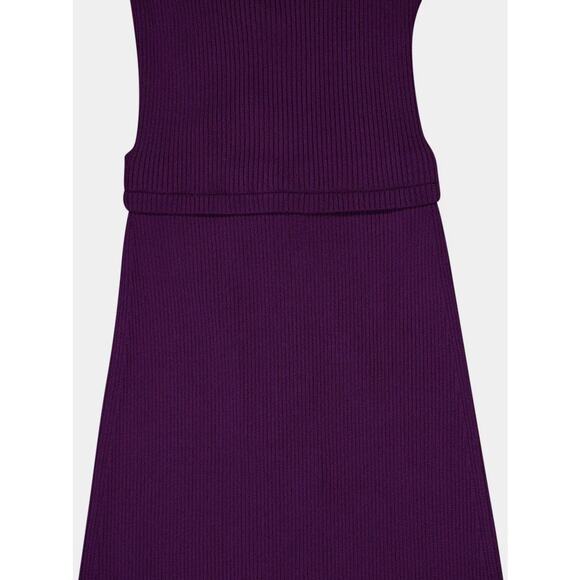 NWT Altuzarra Fotia Cutout Twist-front Halter Rib Dress Deep Amethyst Purple XS - Picture 8 of 9